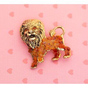 Vintage King of The Jungle Lion Brooch - X2
